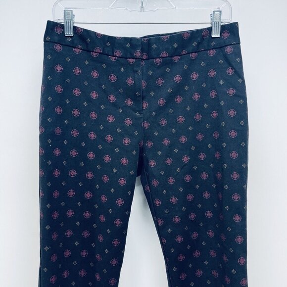 LIZ CLAIBORNE Pants Size 8 Women’s Career Emma Classic Patterned Crop Black - Picture 2 of 10